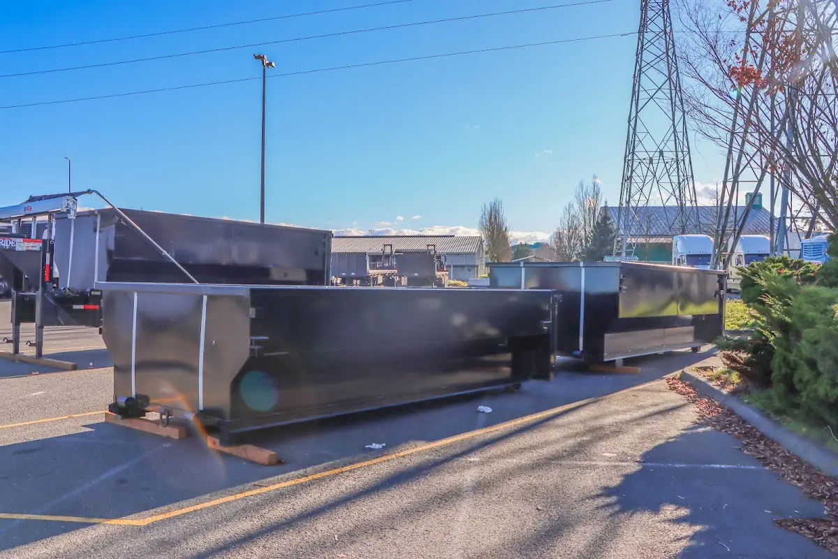 Roll-off dumpster ready for waste disposal at job site for 3 Yard Dumpster Rental in McKees Rocks